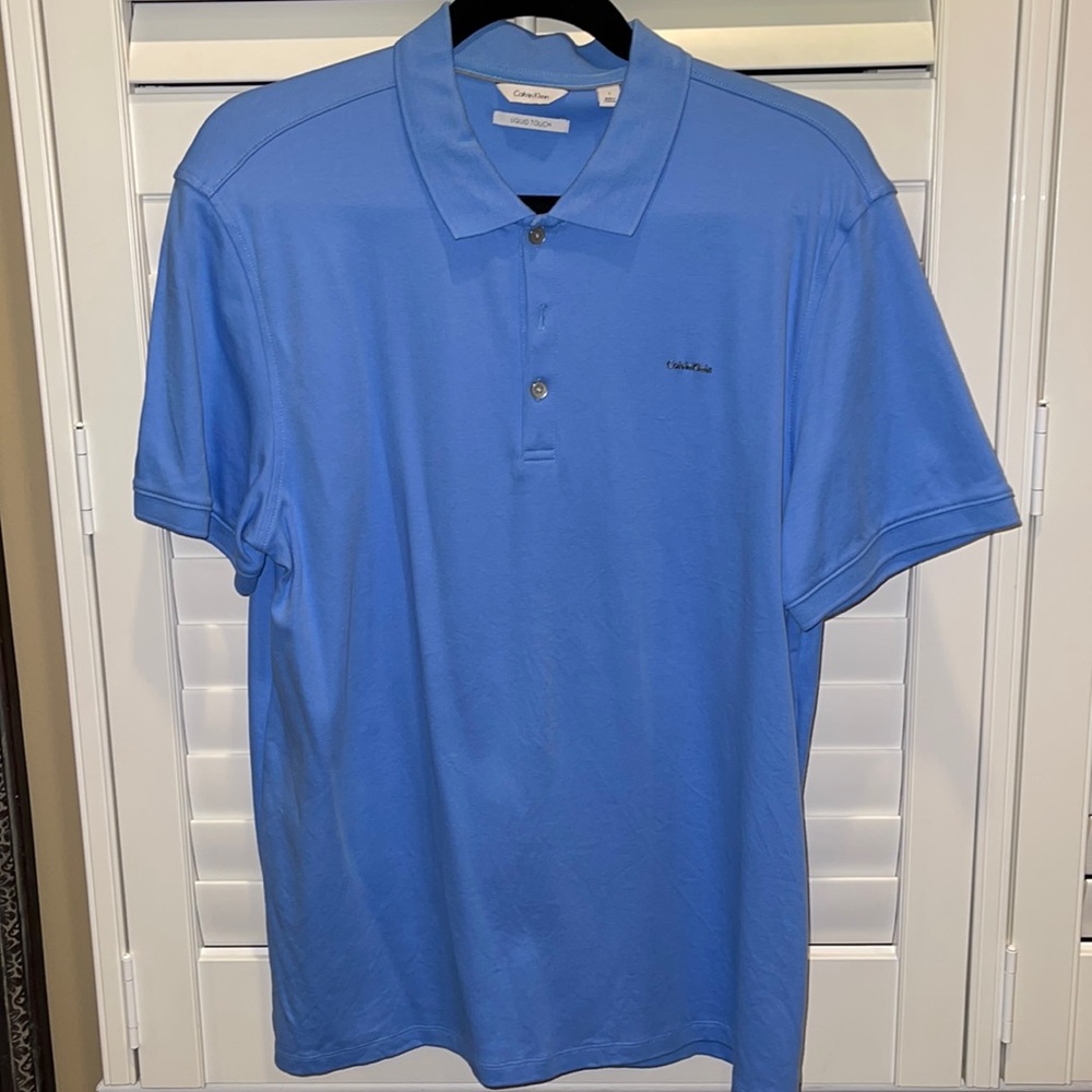 Calvin Klein mens blue polo size large, like new